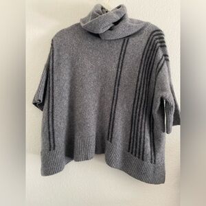 Sea Bleu Cashmere Sweater Turtleneck Gray Classic Preppy Minimalist